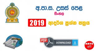 Advanced Level 2019 Sinhala Model Paper